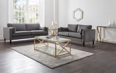 Hayward 2 Seater - Grey Chenille Fabric