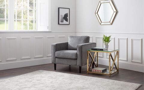 Hayward Chair - Grey Chenille Fabric