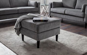 Hayward Ottoman - Grey Chenille Fabric