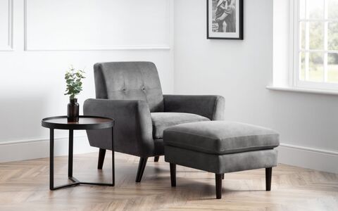 Monza Chair In Dark Grey Velvet