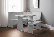 Newport Corner Dining Set With Storage Bench - Dove Grey