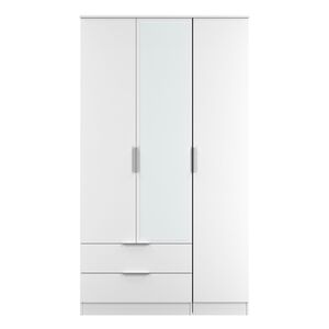 Pisa Tall Triple 2 Drawer Mirror Robe