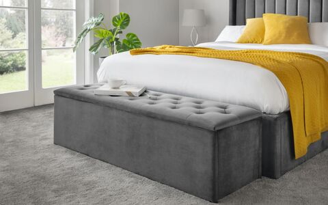 Ravello Blanket Box Dark Grey Velvet